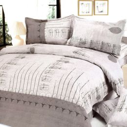 Blancho Bedding - [Beige Autumn] 100% Cotton 5PC Comforter Set (Full Size)