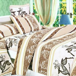 Blancho Bedding - [Beige Deer Totem] 100% Cotton 5PC Comforter Set (King Size)