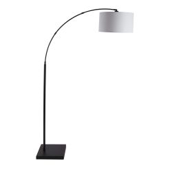 Curved Metal Floor Lamp; Black Finish