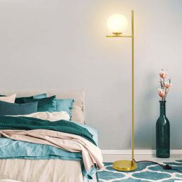 Gold Floor Lamp; Modern High Corner Floor Lamp; Farmhouse Pole Lamp; Suitable For Living Room; Bedroom; Energy Saving