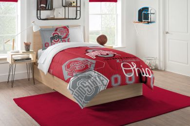 Ohio State OFFICIAL Collegiate "Hexagon" Full/Queen Comforter & Shams Set