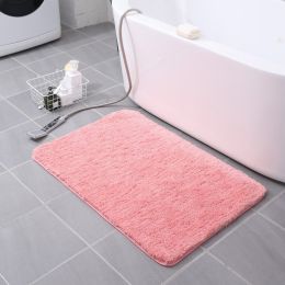 Thickened Plush Entrance Carpet Absorbent Non-slip Soft Kitchen Bathroom Bedroom Living Room Simple Floor Door Mat Home Decor (Color: pink, size: 60x90CM(3cm thick))