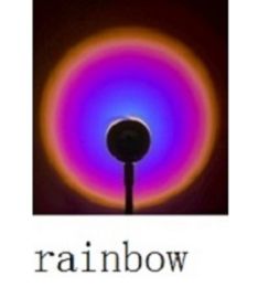 Creative USB Colorful Sunset Lamp LED Rainbow Neon Night Light Projector Photography Wall Atmosphere Lighting For Bedroom Home Room Decor Gift (Type: 280mm, Color: Rainbow light)