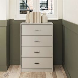 Classic 4 Drawer Dresser;  Dark Oak;  Espresso;  Dove Grey;  Antique Oak;  Walnut;  White (Color: dove gray)