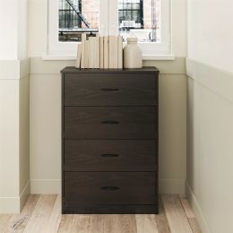 Classic 4 Drawer Dresser;  Dark Oak;  Espresso;  Dove Grey;  Antique Oak;  Walnut;  White (Color: black oak)