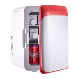 Portable Cooler Compact Mini Refrigerator For Bedroom Office Car Boat Dorm Skincare (Capacity: 10 L, Color: Red & White)