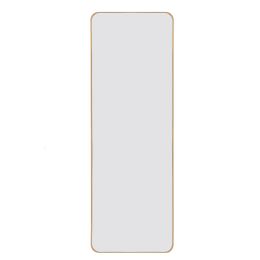 Full-Length Mirror 63"x20", Round Corner Aluminum Alloy Frame Floor Full Body Large Mirror, Stand or Leaning Against Wall for Living Room or Bedroom (Color: Gold)